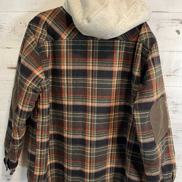 Men's Berber Lined Hooded Flannel Shirt Jacket - Picture 5 of 6